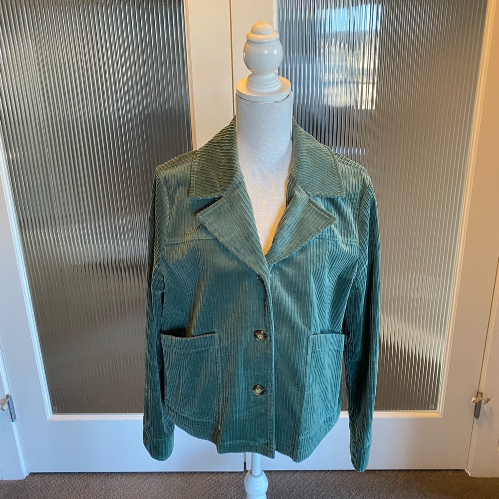 AVEC LES FILLES Teal courderoy pea coat